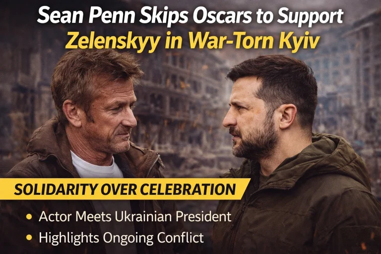 Sean Penn skips Oscars to visit Zelenskyy in war-hit Kyiv after third win